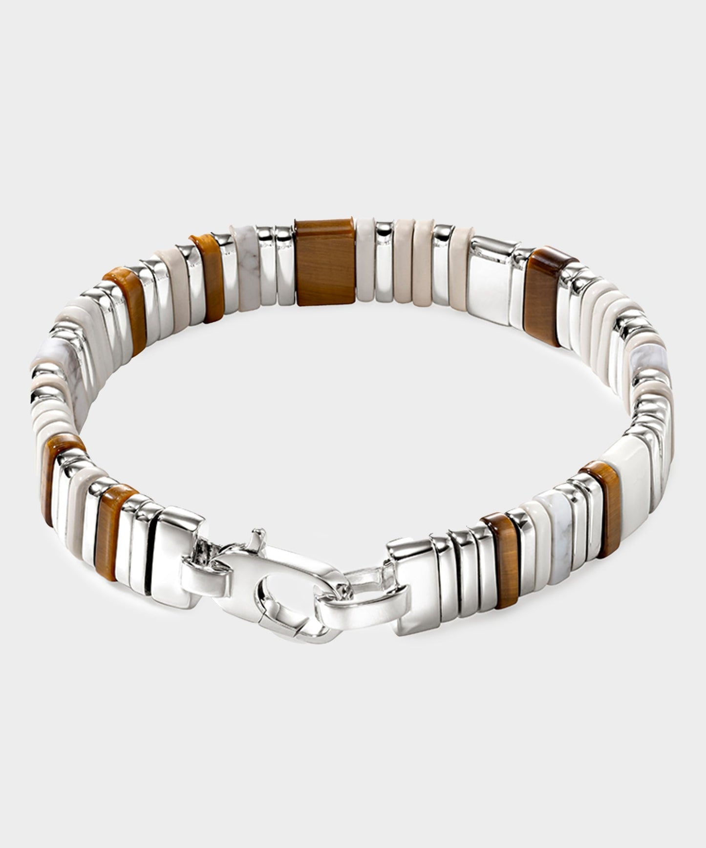 Todd Snyder John Hardy Sterling Silver Tiger Eye Colorblock Bracelet Silver