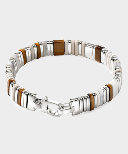 Todd Snyder John Hardy Sterling Silver Tiger Eye Colorblock Bracelet Silver