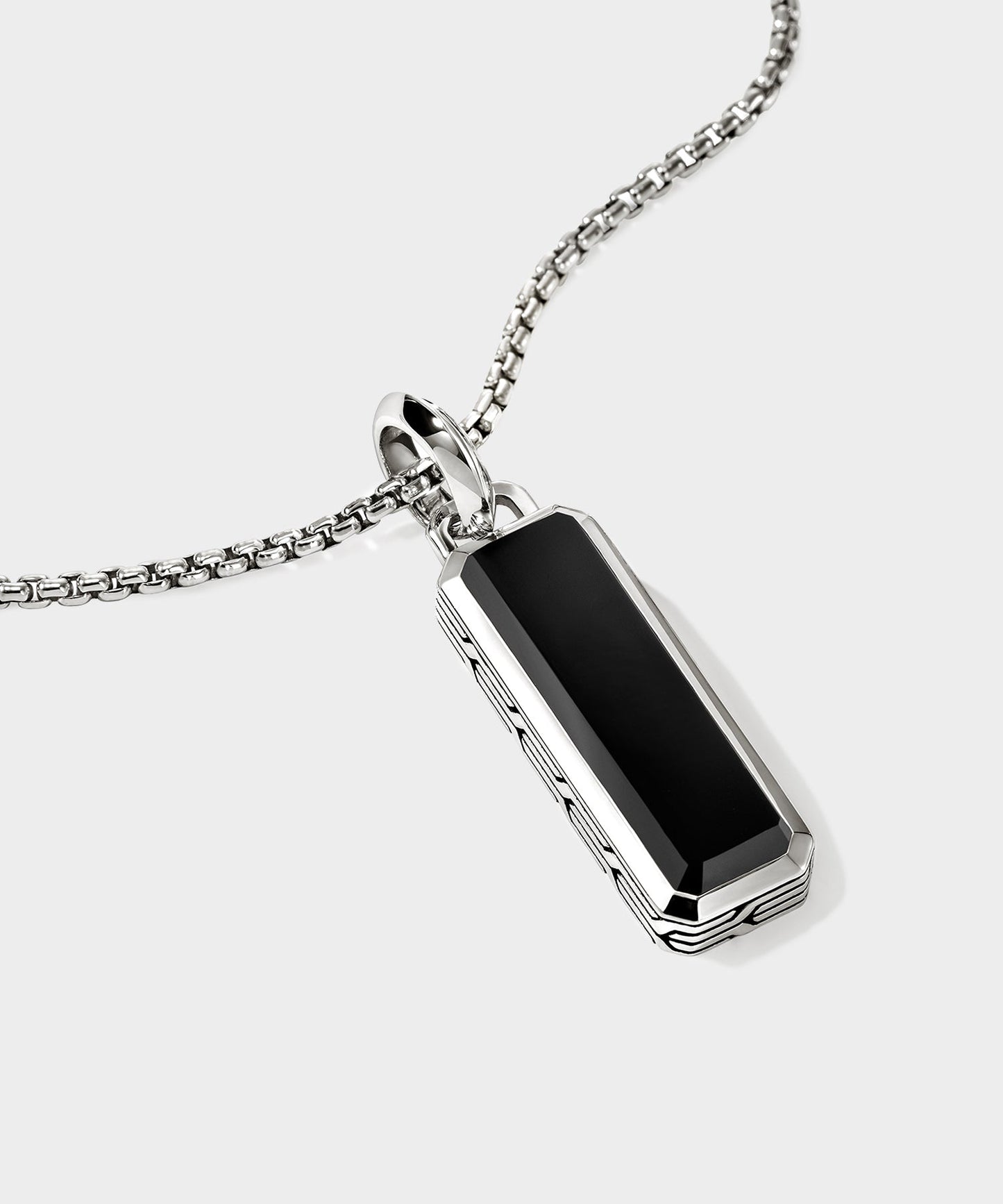 Todd Snyder John Hardy Sterling Silver Onyx Talisman Necklace Silver