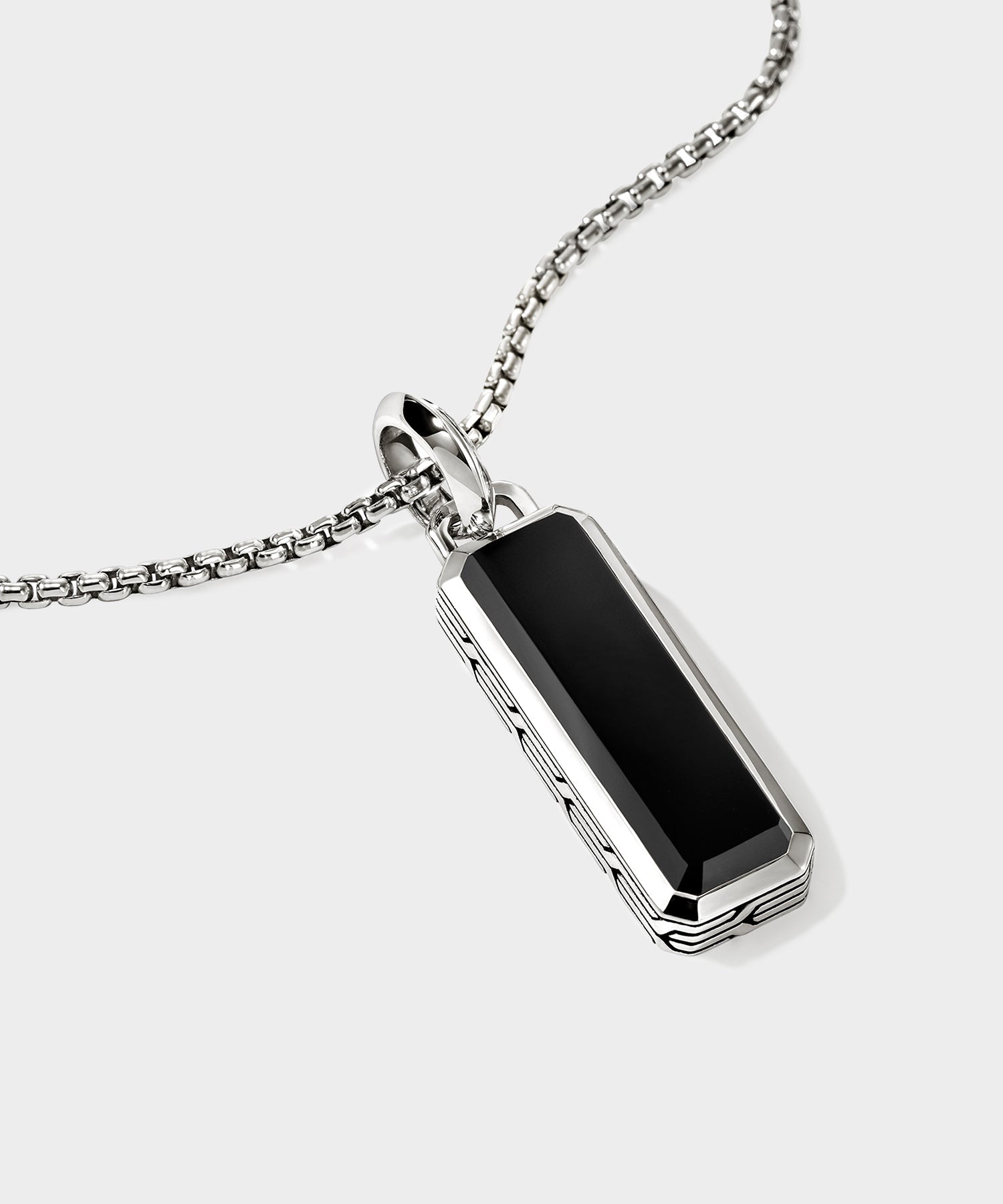 Todd Snyder John Hardy Sterling Silver Onyx Talisman Necklace Silver