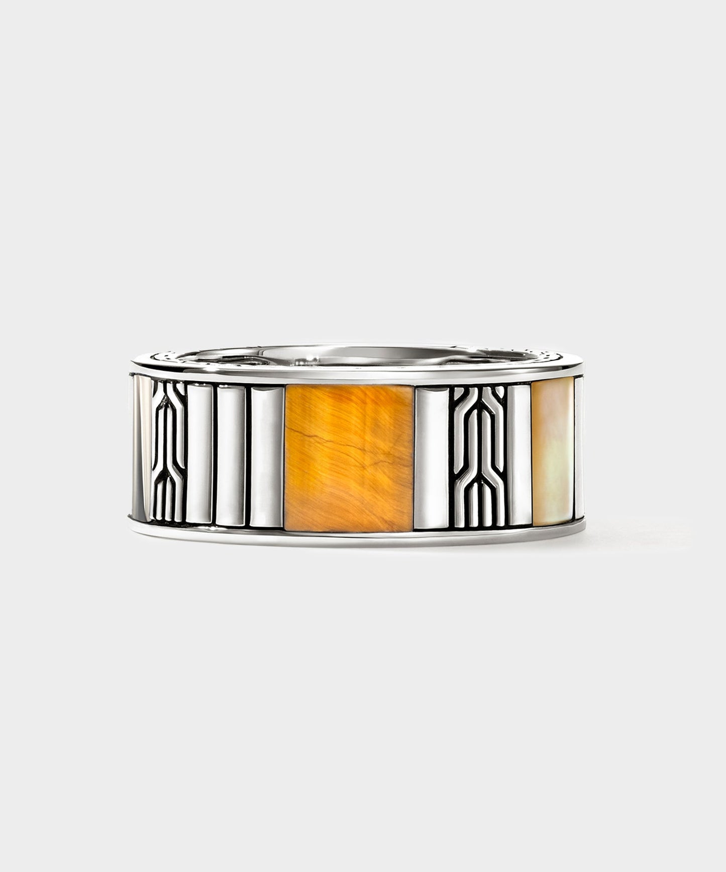 Todd Snyder John Hardy Sterling Silver Tiger Eye Icon Band Ring Silver