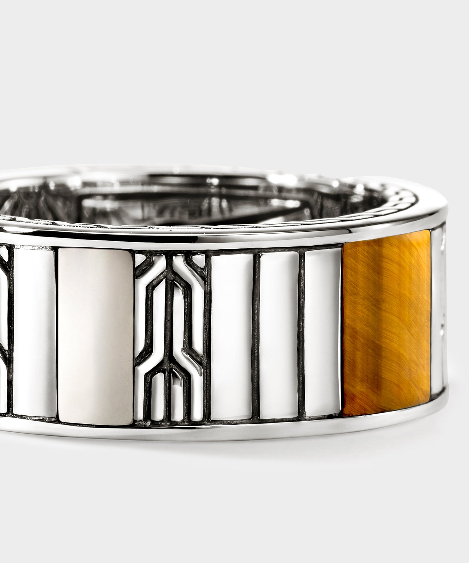 Todd Snyder John Hardy Sterling Silver Tiger Eye Icon Band Ring Silver
