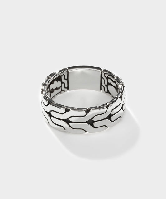 Todd Snyder John Hardy Sterling Silver Carved Chain Band Ring Silver