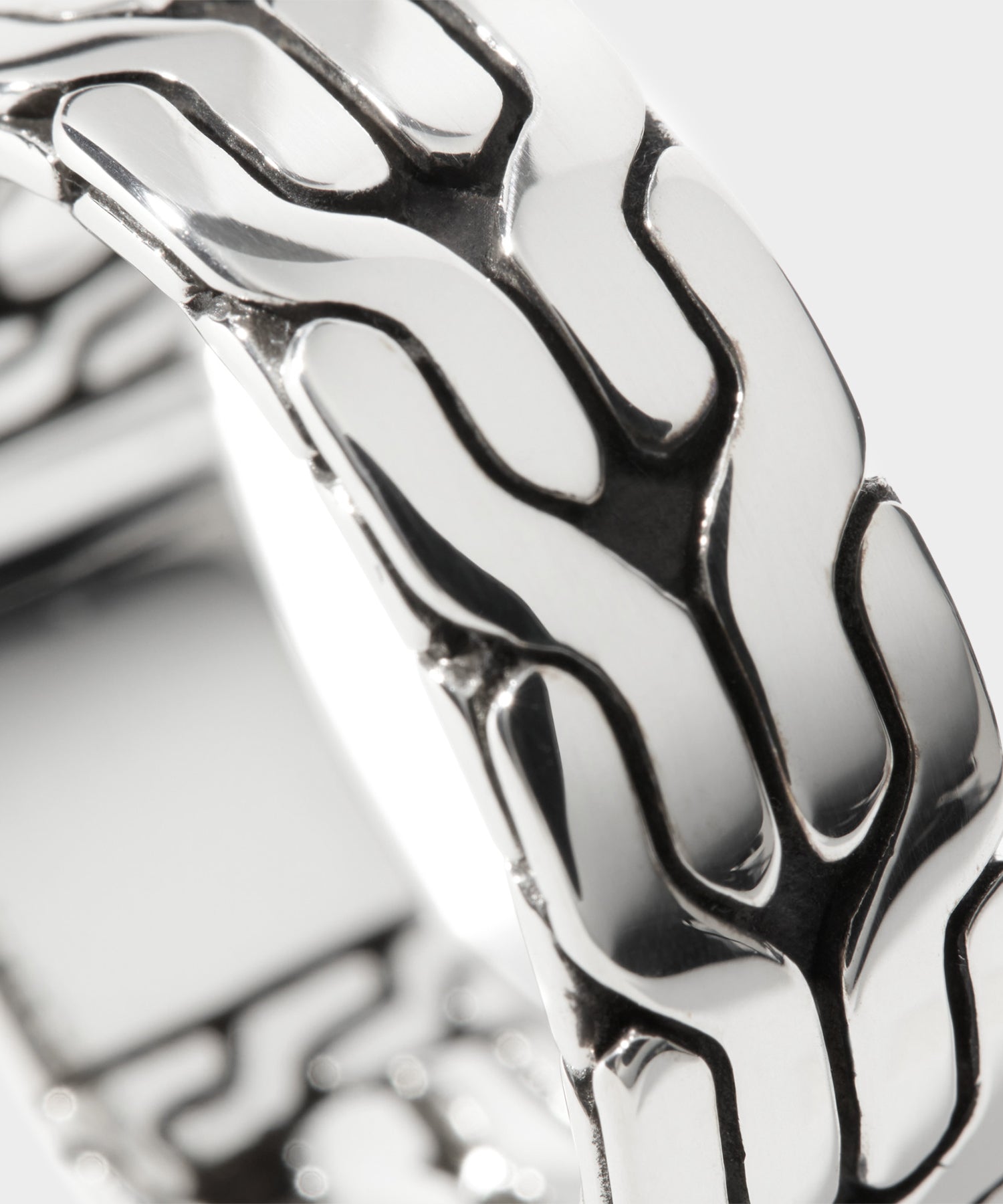Todd Snyder John Hardy Sterling Silver Carved Chain Band Ring Silver
