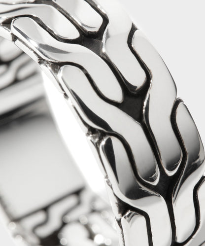 Todd Snyder John Hardy Sterling Silver Carved Chain Band Ring Silver