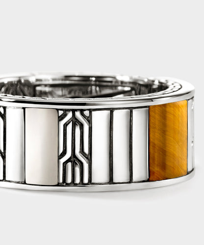 Todd Snyder John Hardy Sterling Silver Tiger Eye Icon Band Ring Silver