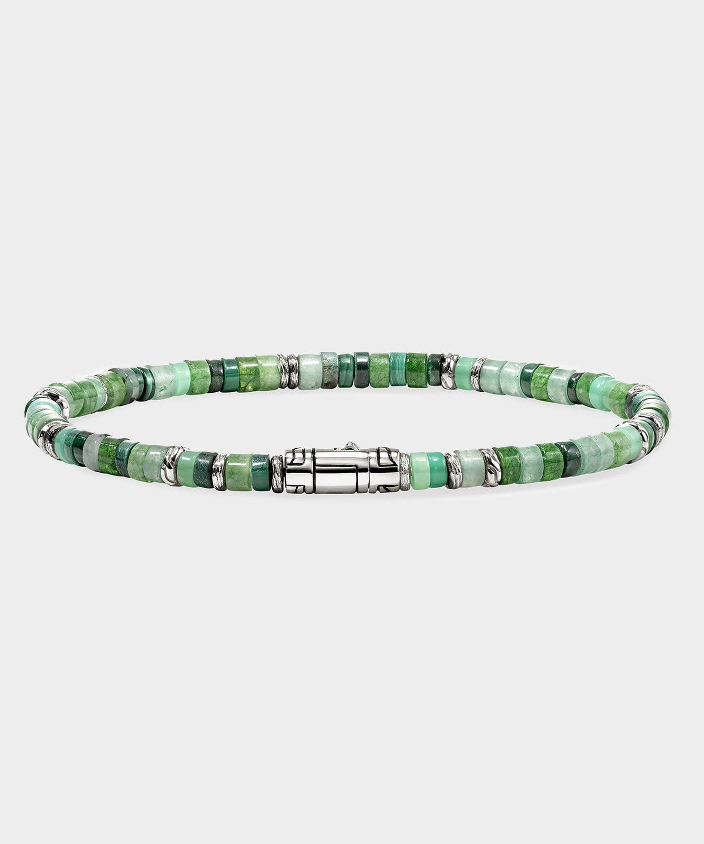 Todd Snyder John Hardy Green Emerald Sterling Silver Heishi Bracelet Green