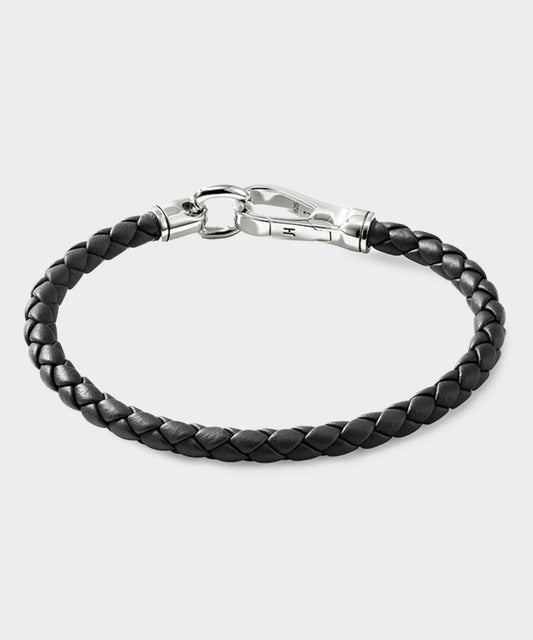 Todd Snyder John Hardy Sterling Silver Leather Bracelet Silver