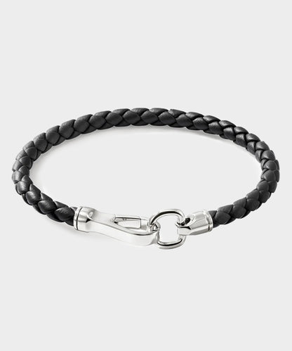 Todd Snyder John Hardy Sterling Silver Leather Bracelet Silver