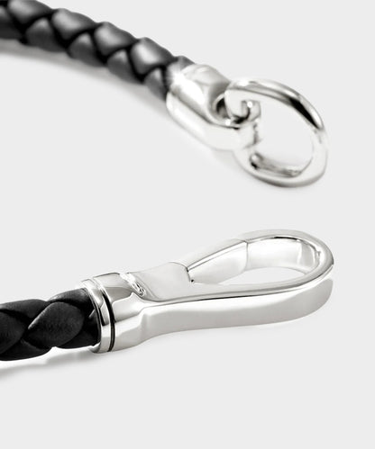 Todd Snyder John Hardy Sterling Silver Leather Bracelet Silver