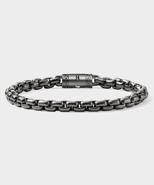 Todd Snyder John Hardy Dark Sterling Silver Box Chain Bracelet Silver