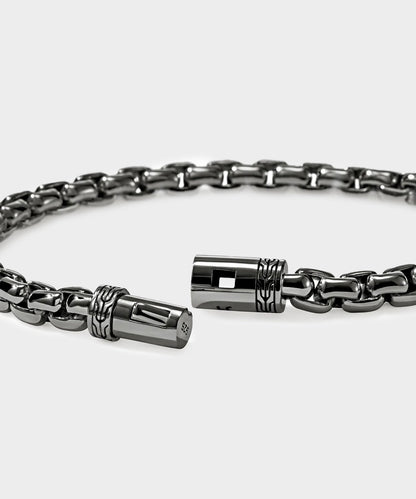 Todd Snyder John Hardy Dark Sterling Silver Box Chain Bracelet Silver