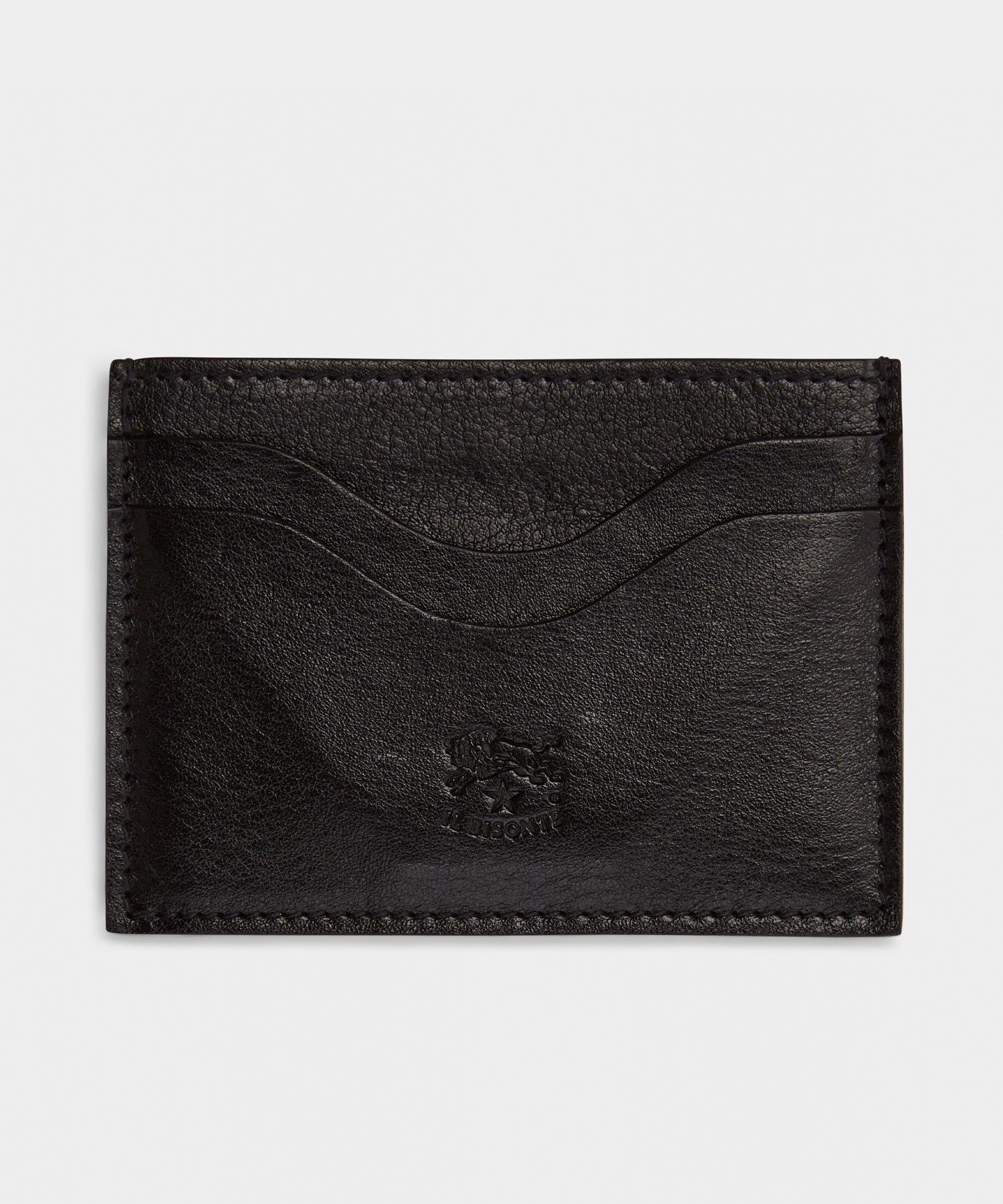 Todd Snyder Il Bisonte Salina Leather Card Holder in Black Black