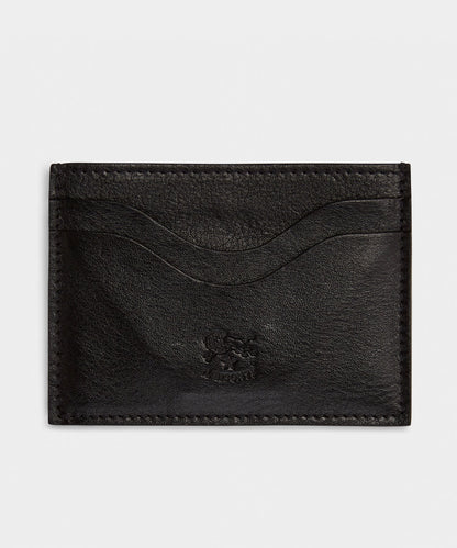 Todd Snyder Il Bisonte Salina Leather Card Holder in Black Black