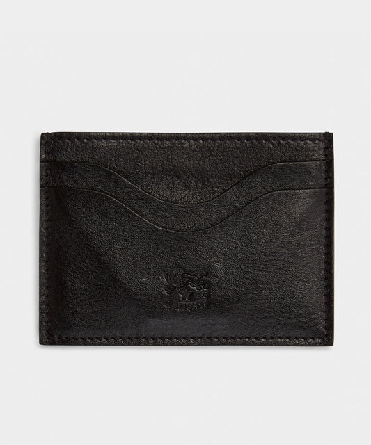 Todd Snyder Il Bisonte Salina Leather Card Holder in Black Black