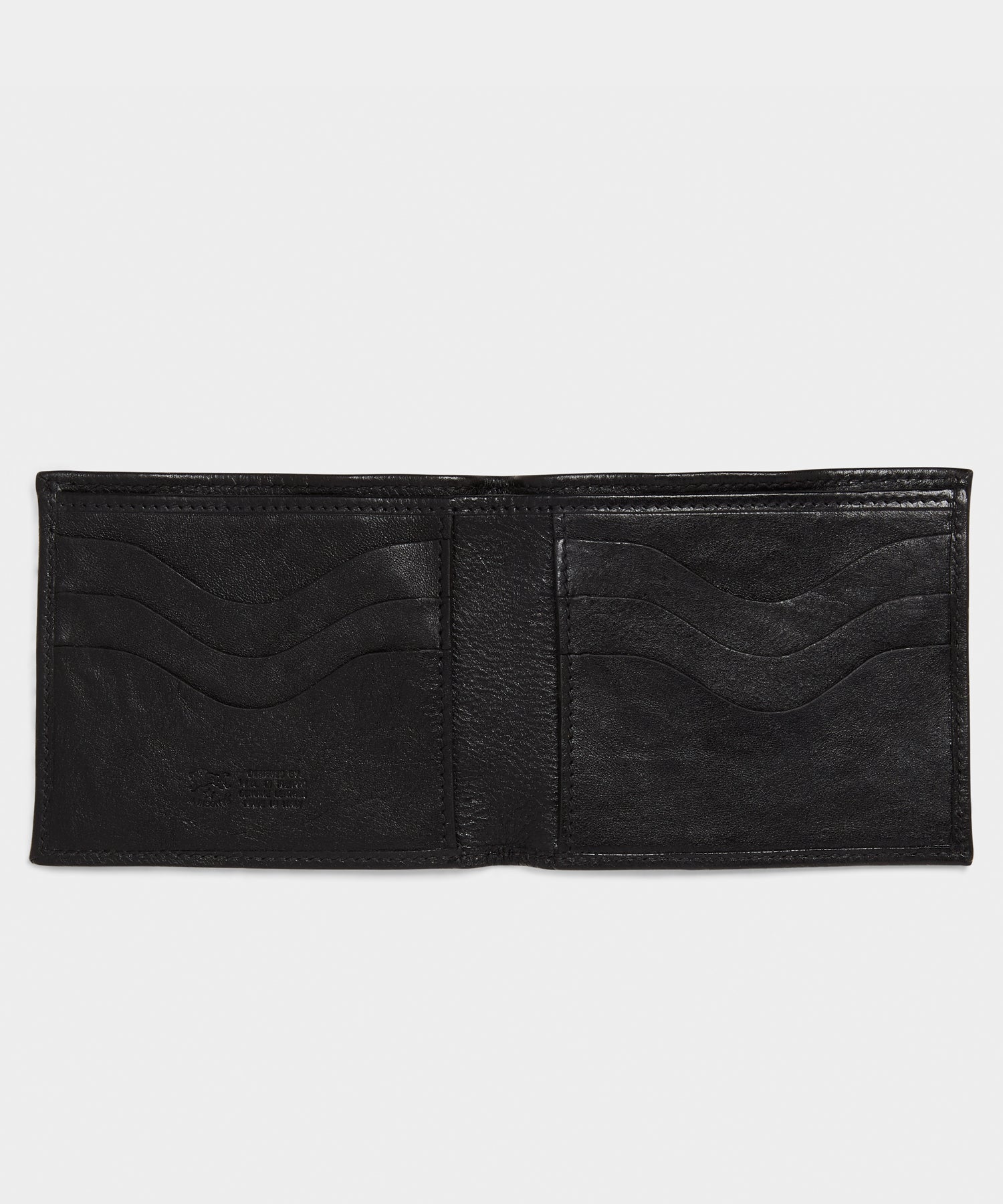 Todd Snyder Il Bisonte Leather Bi-fold Wallet in Black Black