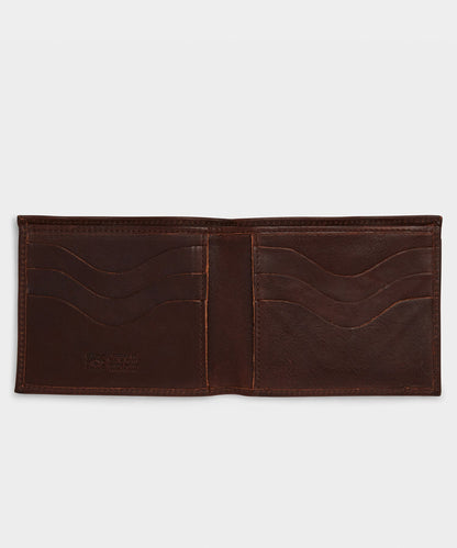Todd Snyder Il Bisonte Leather Bi-fold Wallet in Caffe Brown