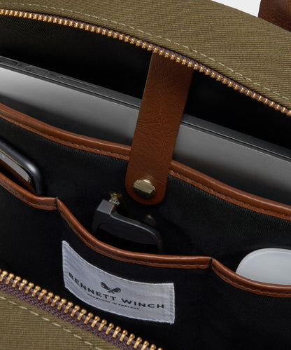 Todd Snyder Bennett Winch Canvas Backpack in Olive Olive