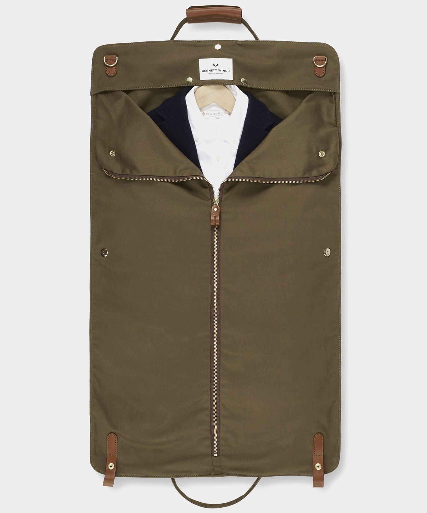 Todd Snyder Bennett Winch Canvas Suit Carrier Holdall in Olive Olive