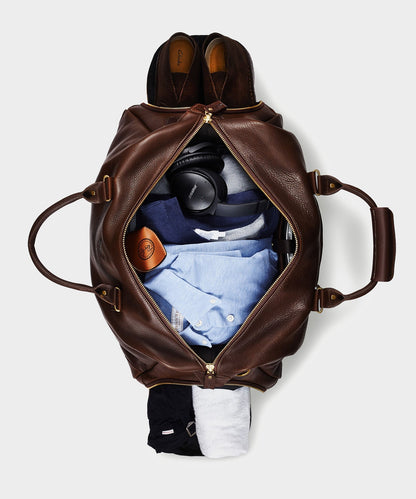 Todd Snyder Bennett Winch Leather Weekender Brown