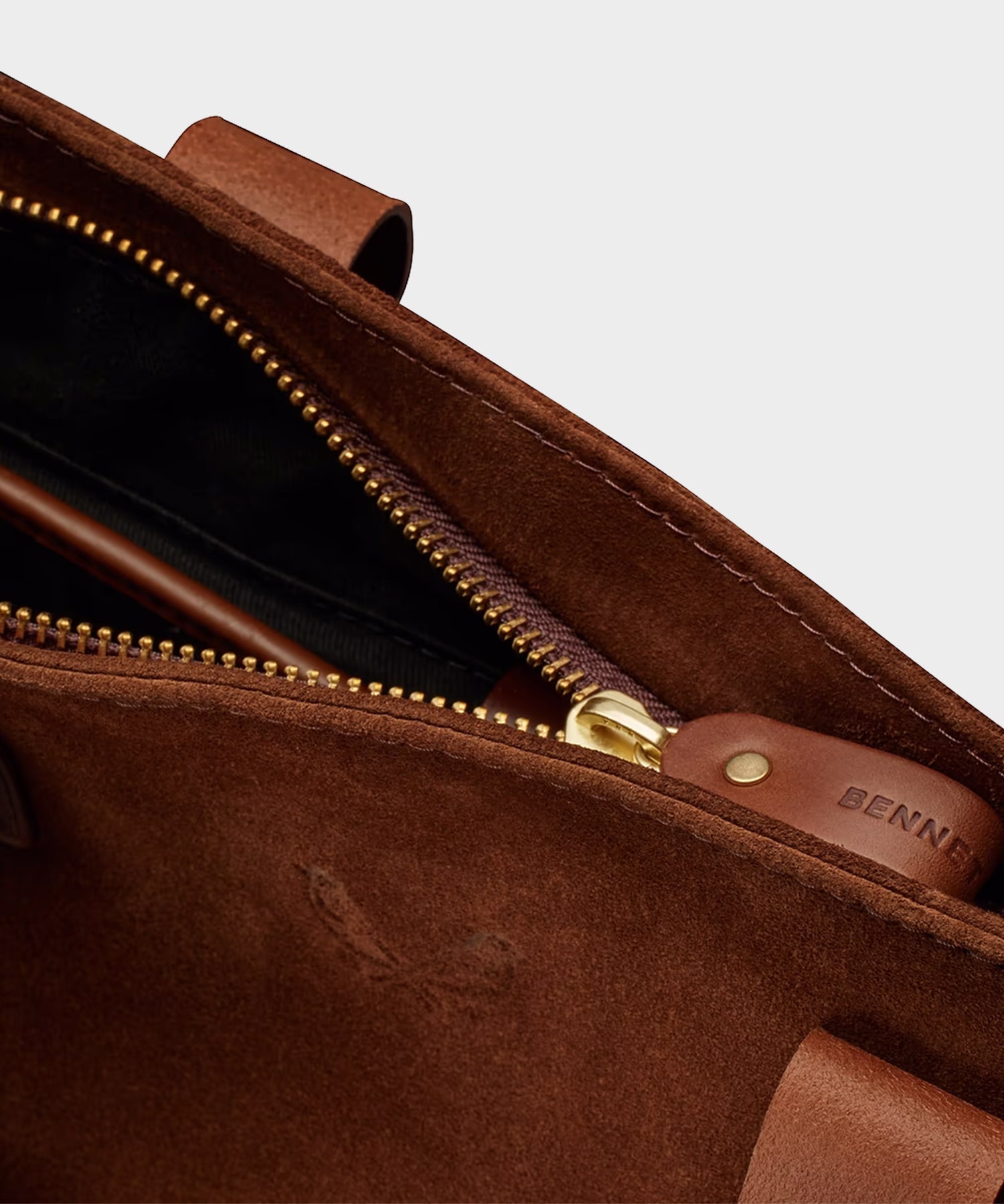 Todd Snyder Bennett Winch Suede Tote Bag in Tobacco Brown Tobacco