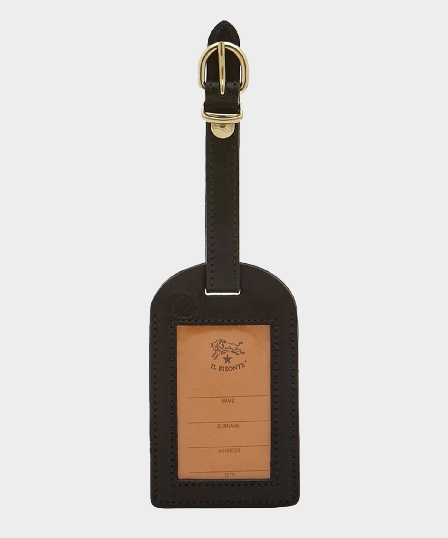 Todd Snyder Il Bisonte Leather Luggage Tag in Black Black