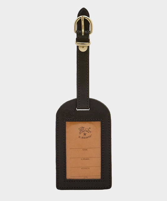 Todd Snyder Il Bisonte Leather Luggage Tag in Black Black