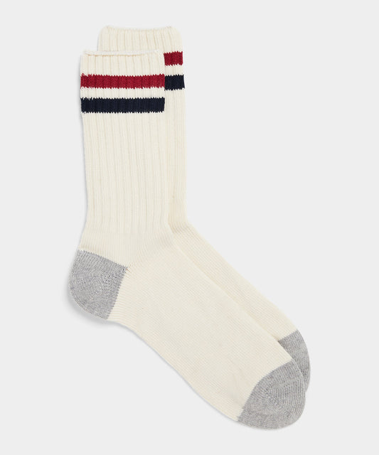 Todd Snyder Cotton Athletic Crew Sock Red