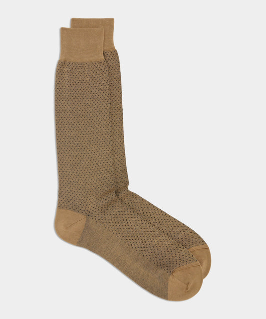 Todd Snyder Italian Cotton Dress Sock in Khaki Khaki