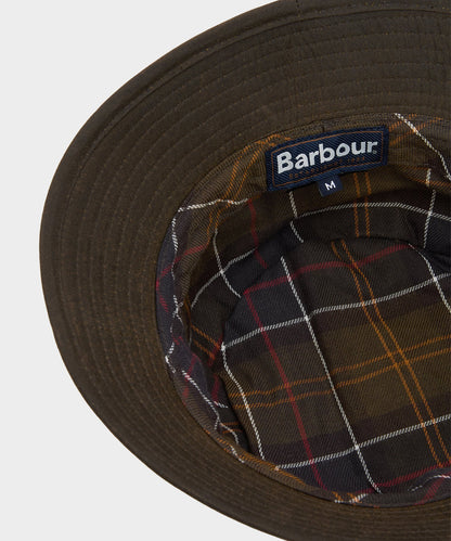 Todd Snyder Barbour Waxed Bucket Hat in Olive Olive