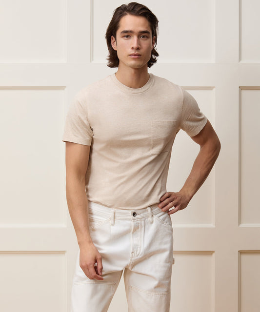 Todd Snyder Premium Jersey Pocket Tee in Oatmeal Heather Oatmeal Heather