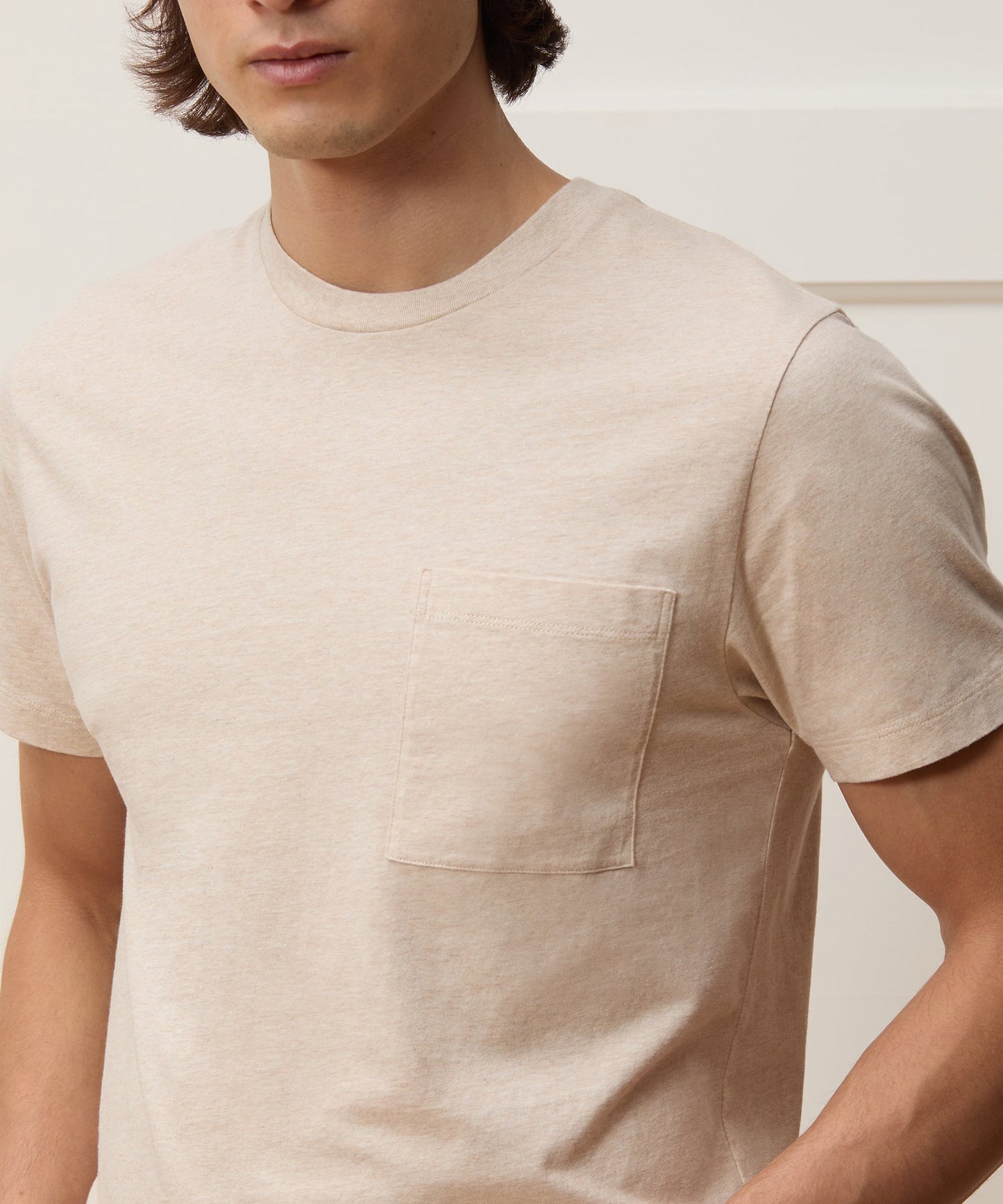 Todd Snyder Premium Jersey Pocket Tee in Oatmeal Heather Oatmeal Heather