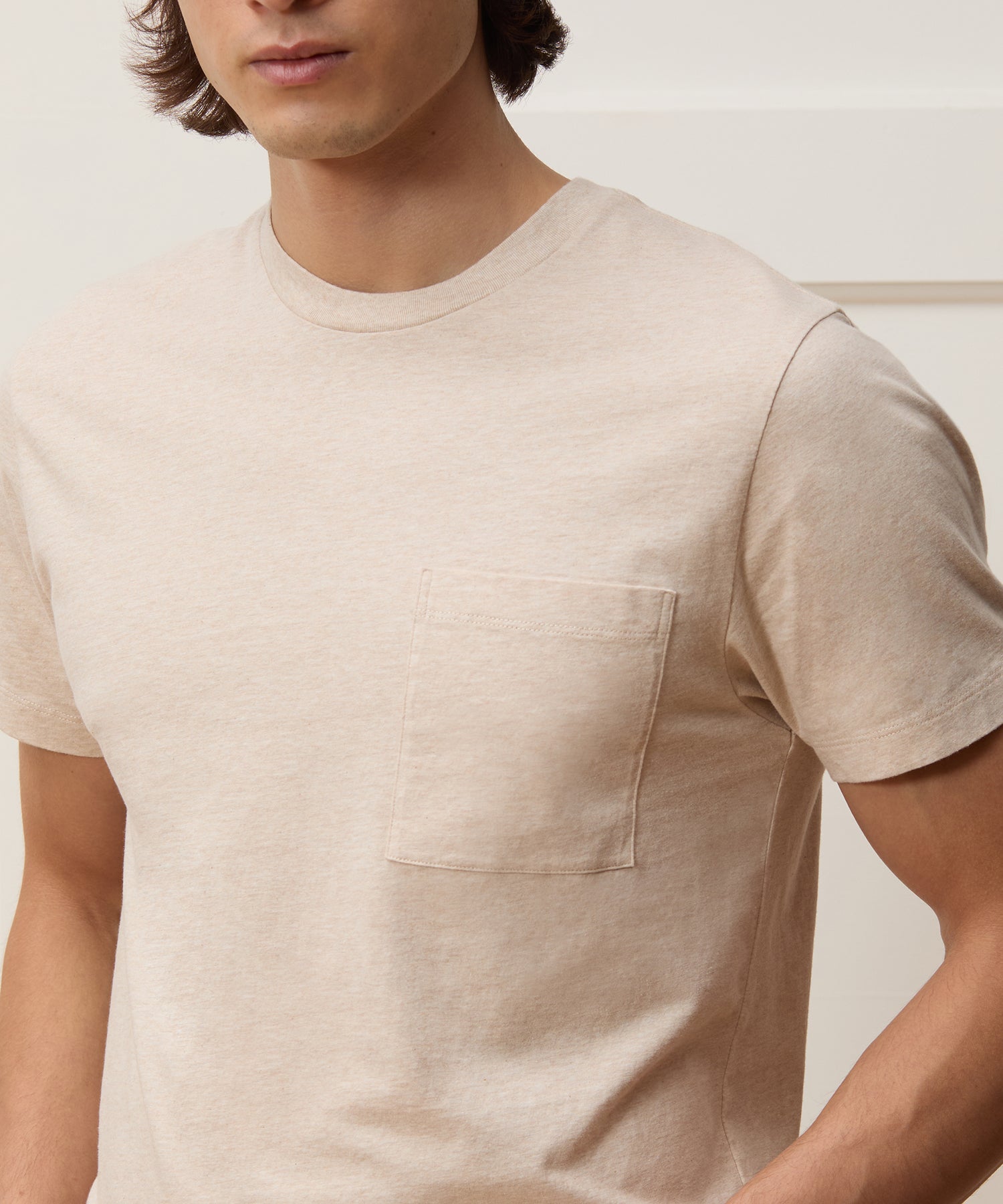 Todd Snyder Premium Jersey Pocket Tee in Oatmeal Heather Oatmeal Heather