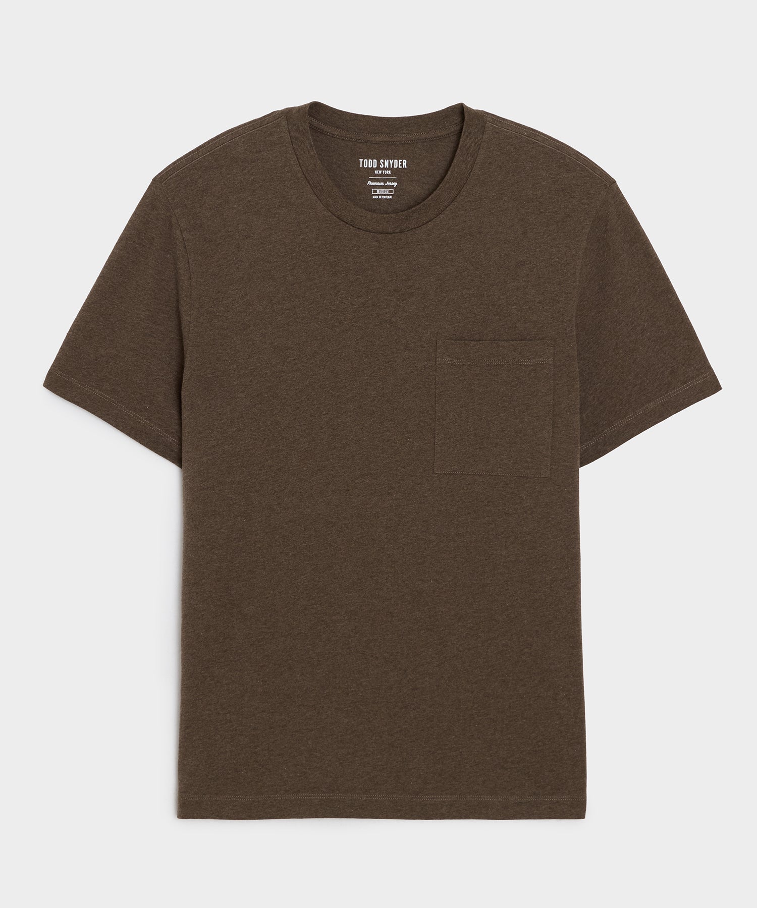 Todd Snyder Premium Jersey Pocket Tee in Brown Heather Brown Heather