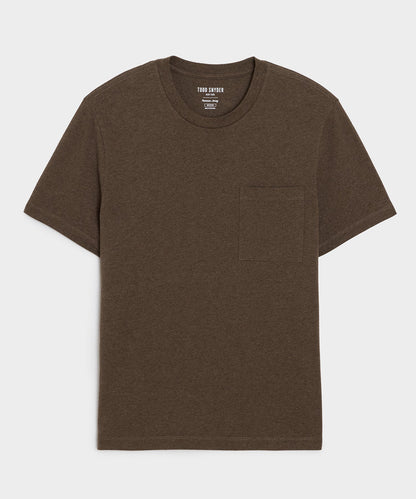 Todd Snyder Premium Jersey Pocket Tee in Brown Heather Brown Heather