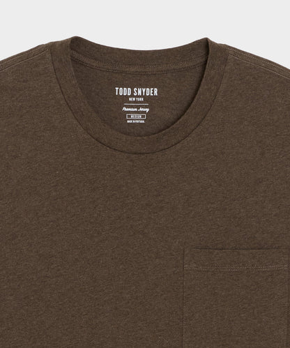 Todd Snyder Premium Jersey Pocket Tee in Brown Heather Brown Heather