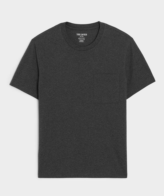 Todd Snyder Premium Jersey Pocket Tee in Charcoal Heather Charcoal Heather