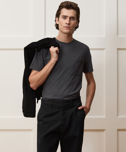 Todd Snyder Premium Jersey Pocket Tee in Charcoal Heather Charcoal Heather