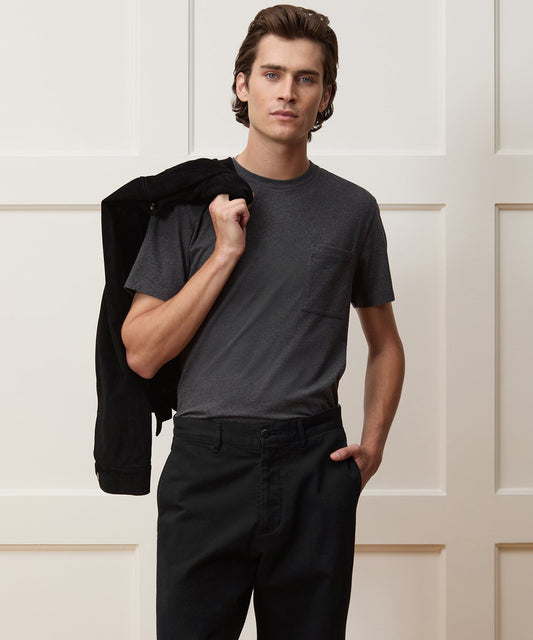 Todd Snyder Premium Jersey Pocket Tee in Charcoal Heather Charcoal Heather