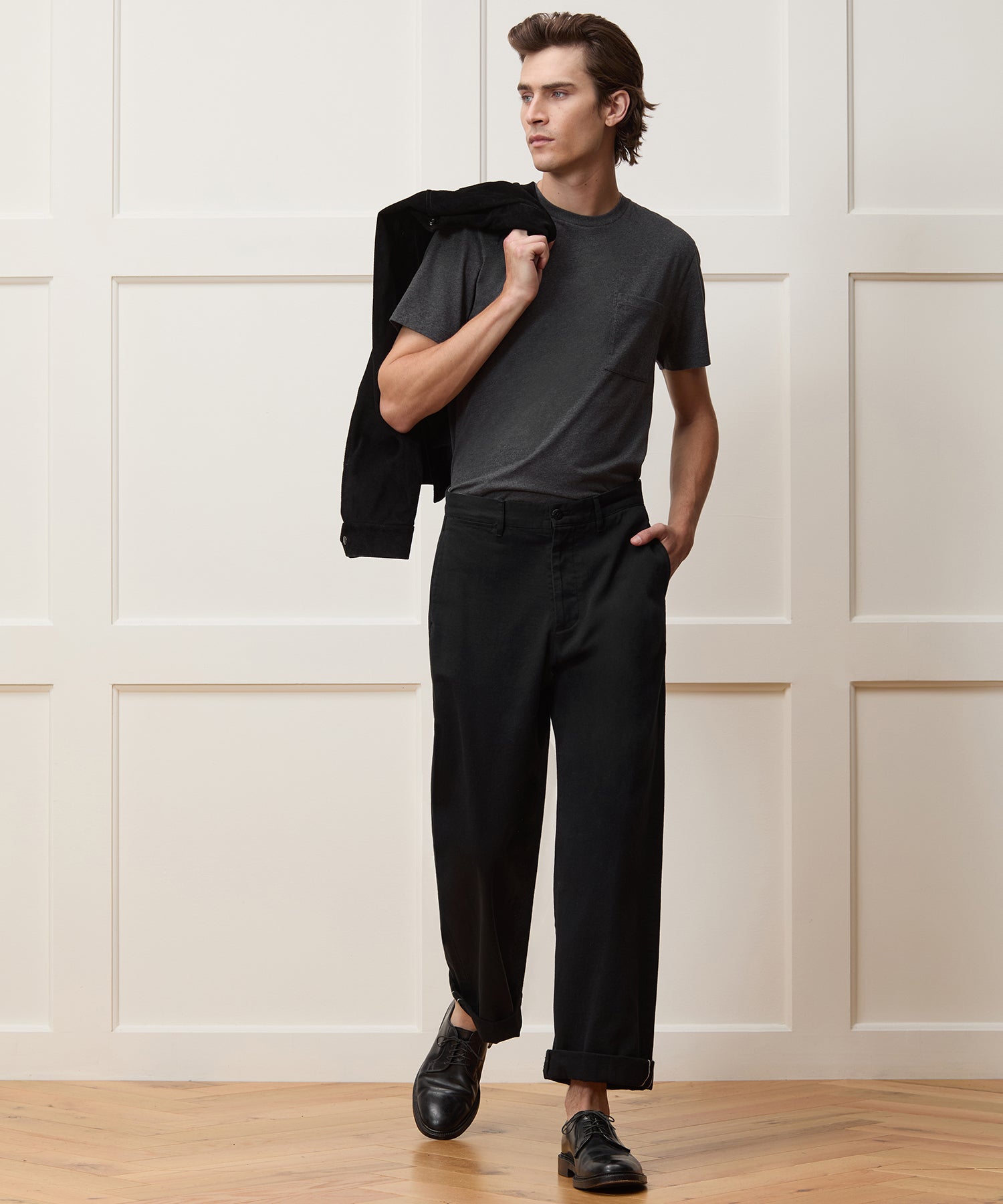 Todd Snyder Premium Jersey Pocket Tee in Charcoal Heather Charcoal Heather
