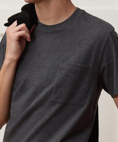 Todd Snyder Premium Jersey Pocket Tee in Charcoal Heather Charcoal Heather