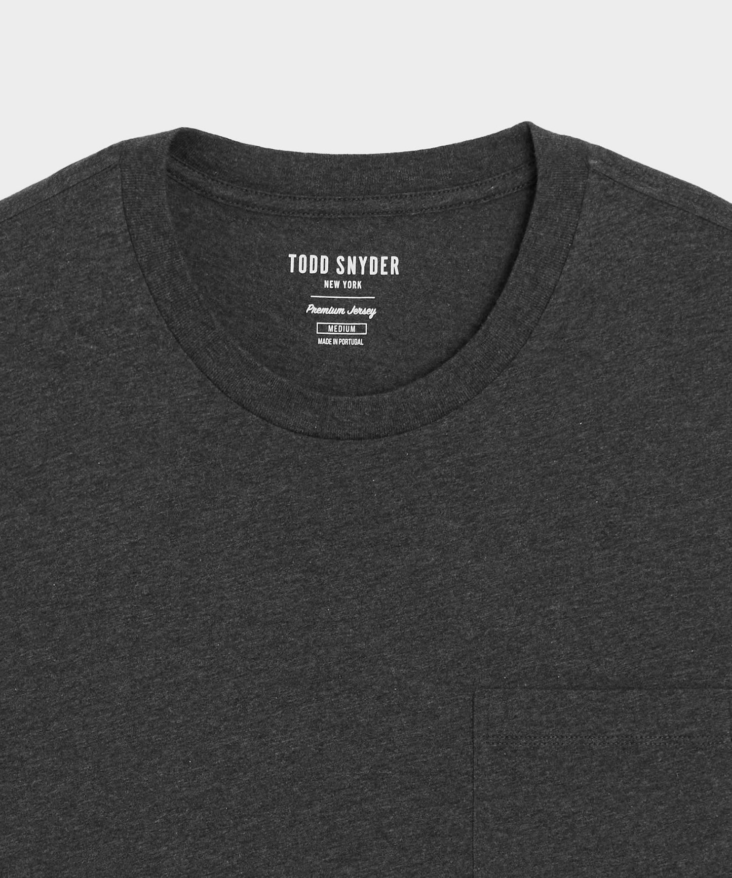 Todd Snyder Premium Jersey Pocket Tee in Charcoal Heather Charcoal Heather