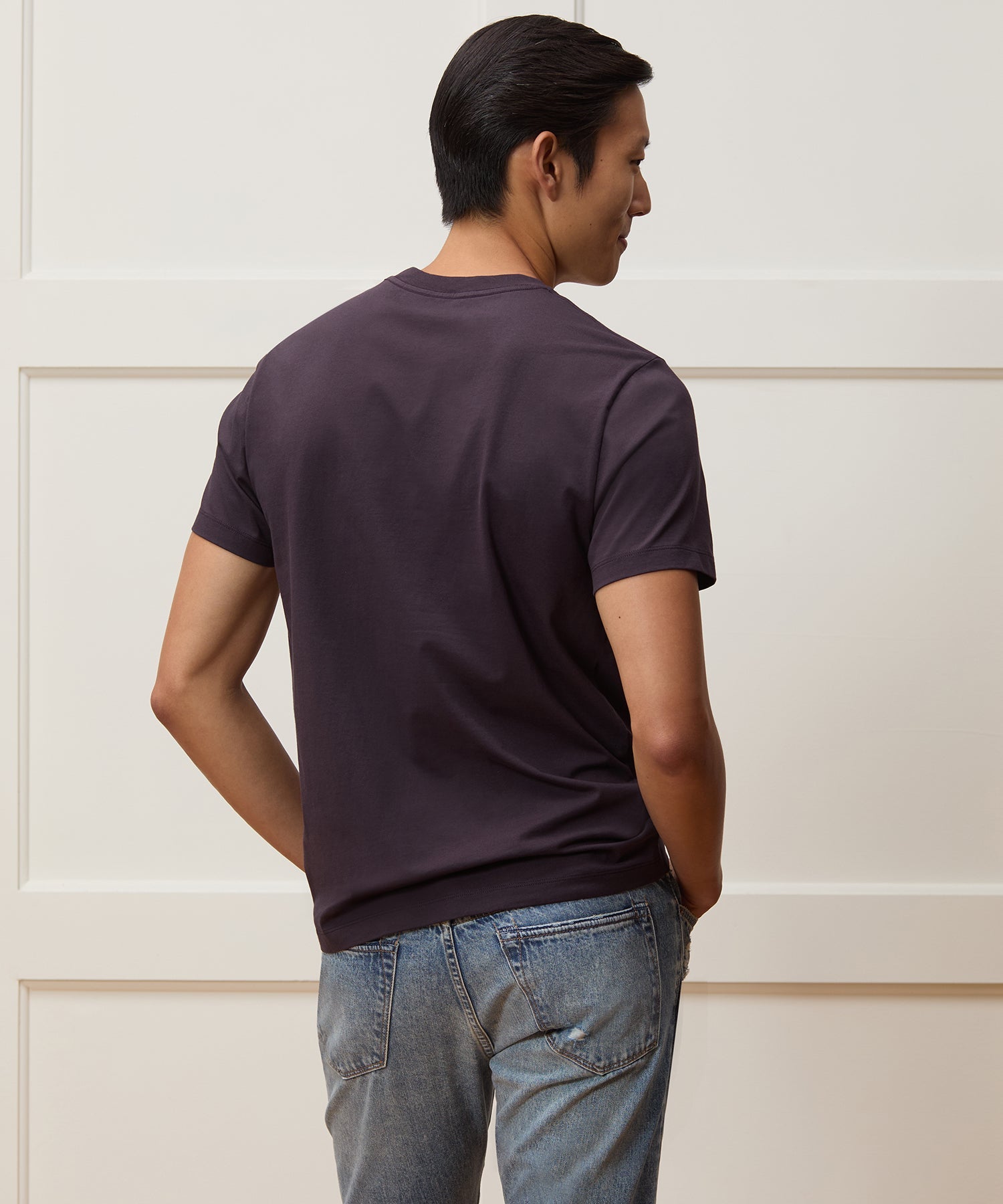 Todd Snyder Premium Jersey Tee in Plum Royal Plum Royal